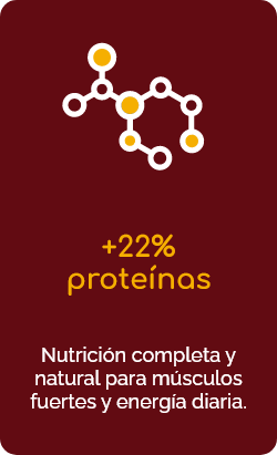 +22% proteínas